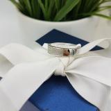 0.15 Carat (ctw) 10K White Gold Round Diamond Men's Hip Hop Wedding Band 1/6 CT
