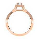 0.50 Carat (ctw) 10K Rose Gold Round Cut Diamond Ladies Bridal Swirl Split Shank Halo Engagement Ring 1/2 CT