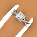 0.50 Carat (ctw) 10K Rose Gold Round Cut Diamond Ladies Bridal Swirl Split Shank Halo Engagement Ring 1/2 CT