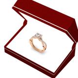 0.50 Carat (ctw) 10K Rose Gold Round Cut Diamond Ladies Bridal Swirl Split Shank Halo Engagement Ring 1/2 CT