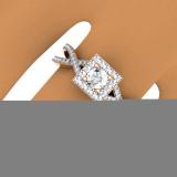 0.50 Carat (ctw) 14K Rose Gold Round Cut Diamond Ladies Bridal Swirl Split Shank Halo Engagement Ring 1/2 CT