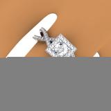 0.50 Carat (ctw) 14K White Gold Round Cut Diamond Ladies Bridal Swirl Split Shank Halo Engagement Ring 1/2 CT