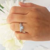 0.33 Carat (ctw) 10K White Gold Round Cut Diamond Ladies Bridal Halo Engagement Ring With Matching Band Set 1/3 CT