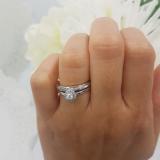 0.33 Carat (ctw) 10K White Gold Round Cut Diamond Ladies Bridal Halo Engagement Ring With Matching Band Set 1/3 CT
