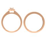 0.33 Carat (ctw) 14K Rose Gold Round Cut Diamond Ladies Bridal Halo Engagement Ring With Matching Band Set 1/3 CT