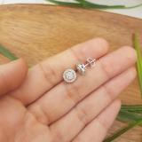 0.40 Carat (ctw) 18K White Gold Real Round Cut White Diamond Ladies Flower Cluster Stud Earrings