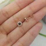 0.60 Carat (ctw) 10K Rose Gold Real Round Cut Black & White Diamond Ladies Cluster Halo Style Stud Earrings