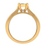 0.40 Carat (ctw) 14K Yellow Gold Round Cut Diamond Ladies Bridal Solitaire With Accents Engagement Ring