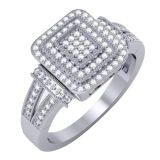0.33 Carat (ctw) Sterling Silver Round Cut Diamond Ladies Bridal Split Shank Engagement Promise Ring 1/3 CT