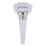 0.33 Carat (ctw) Sterling Silver Round Cut Diamond Ladies Bridal Split Shank Engagement Promise Ring 1/3 CT