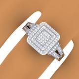 0.33 Carat (ctw) Sterling Silver Round Cut Diamond Ladies Bridal Split Shank Engagement Promise Ring 1/3 CT