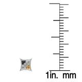 0.06 Carat (ctw) Sterling Silver Round Cut Black White & Yellow Diamond Mens Kite Shape Hip Hop Stud Earrings