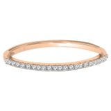0.10 Carat (ctw) 10K Rose Gold Round Cut White Diamond Ladies Anniversary Wedding Stackable Band 1/10 CT
