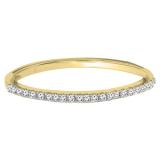0.10 Carat (ctw) 10K Yellow Gold Round Cut White Diamond Ladies Anniversary Wedding Stackable Band 1/10 CT