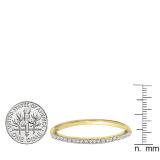 0.10 Carat (ctw) 10K Yellow Gold Round Cut White Diamond Ladies Anniversary Wedding Stackable Band 1/10 CT