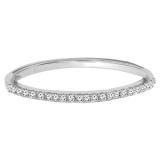 0.10 Carat (ctw) 14K White Gold Round Cut White Diamond Ladies Anniversary Wedding Stackable Band 1/10 CT