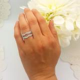 0.65 Carat (ctw) 14K White Gold Round Cut Diamond Ladies Anniversary Wedding Band Enhancer Guard Double Ring