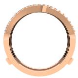 0.65 Carat (ctw) 18K Rose Gold Round Cut Diamond Ladies Anniversary Wedding Band Enhancer Guard Double Ring