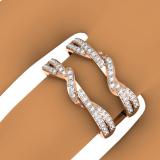 0.55 Carat (ctw) 10K Rose Gold Round Cut Diamond Ladies Anniversary Wedding Band Enhancer Swirl Guard Double Ring 1/2 CT