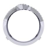 0.55 Carat (ctw) 14K White Gold Round Cut Diamond Ladies Anniversary Wedding Band Enhancer Swirl Guard Double Ring 1/2 CT
