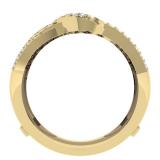 0.55 Carat (ctw) 14K Yellow Gold Round Cut Diamond Ladies Anniversary Wedding Band Enhancer Swirl Guard Double Ring 1/2 CT