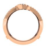 0.55 Carat (ctw) 18K Rose Gold Round Cut Diamond Ladies Anniversary Wedding Band Enhancer Swirl Guard Double Ring 1/2 CT