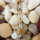 4.26 Carat (ctw) Sterling Silver Real Oval Cut Citrine & Round Cut White Diamond Ladies Infinity Link Tennis Bracelet