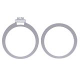0.50 Carat (ctw) 10K White Gold Round Cut Diamond Ladies Bridal Halo Engagement Ring With Matching Band Set 1/2 CT