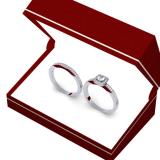 0.50 Carat (ctw) 10K White Gold Round Cut Diamond Ladies Bridal Halo Engagement Ring With Matching Band Set 1/2 CT