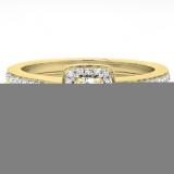 0.50 Carat (ctw) 14K Yellow Gold Round Cut Diamond Ladies Bridal Halo Engagement Ring With Matching Band Set 1/2 CT