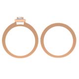 0.50 Carat (ctw) 18K Rose Gold Round Cut Diamond Ladies Bridal Halo Engagement Ring With Matching Band Set 1/2 CT