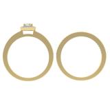 0.50 Carat (ctw) 18K Yellow Gold Round Cut Diamond Ladies Bridal Halo Engagement Ring With Matching Band Set 1/2 CT