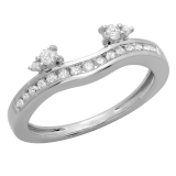 0.40 Carat (ctw) 10K White Gold Round Cut Diamond Ladies Anniversary Wedding Enhancer Guard Band