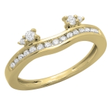 0.40 Carat (ctw) 14K Yellow Gold Round Cut Diamond Ladies Anniversary Wedding Enhancer Guard Band