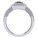 0.12 Carat (ctw) Sterling Silver Round Cut Black Diamond Ladies Bridal Vintage Engagement Promise Ring