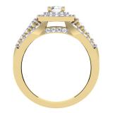 1.00 Carat (ctw) 10K Yellow Gold Round Cut Diamond Ladies Vintage Style Bridal Halo Engagement Ring 1 CT