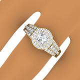 1.00 Carat (ctw) 14K Yellow Gold Round Cut Diamond Ladies Vintage Style Bridal Halo Engagement Ring 1 CT