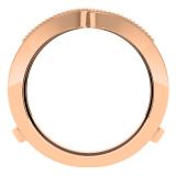 0.35 Carat (ctw) 14K Rose Gold Round Cut Diamond Ladies Milgrain Anniversary Wedding Band Guard Double Ring 1/3 CT