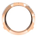 0.45 Carat (ctw) 14K Rose Gold Round Cut Diamond Ladies Anniversary Wedding Band Swirl Enhancer Guard Double Ring 1/2 CT
