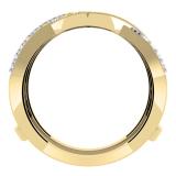 0.45 Carat (ctw) 14K Yellow Gold Round Cut Diamond Ladies Anniversary Wedding Band Swirl Enhancer Guard Double Ring 1/2 CT
