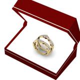 0.45 Carat (ctw) 14K Yellow Gold Round Cut Diamond Ladies Anniversary Wedding Band Swirl Enhancer Guard Double Ring 1/2 CT