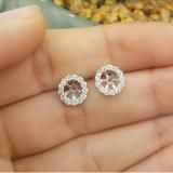 0.50 Carat (ctw) 18K White Gold Round Cut Diamond Cluster Style Removable Jackets For Stud Earrings 1/2 CT