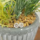 0.50 Carat (ctw) 18K White Gold Round Cut Diamond Cluster Style Removable Jackets For Stud Earrings 1/2 CT