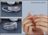 0.33 Carat (ctw) Sterling Silver Round Cut Diamond Ladies Bridal Marquise Shape Vintage Engagement Ring With Matching Band Set 1/3 CT