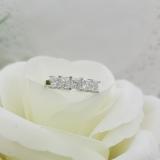 1.00 Carat (ctw) 14k White Gold Princess Cut White Diamond Ladies 5 Stone Bridal Wedding Band Anniversary Ring 1 CT
