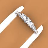 0.75 Carat (ctw) 14K White Gold Round Cut Diamond Ladies Bridal 3 Stone Engagement Ring 3/4 CT