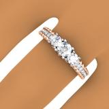 1.00 Carat (ctw) 14K Rose Gold Round Cut Diamond Ladies Bridal 3 Stone Engagement Ring 1 CT