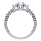 1.00 Carat (ctw) 14K White Gold Round Cut Diamond Ladies Bridal 3 Stone Engagement Ring 1 CT