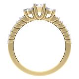 1.00 Carat (ctw) 14K Yellow Gold Round Cut Diamond Ladies Bridal 3 Stone Engagement Ring 1 CT