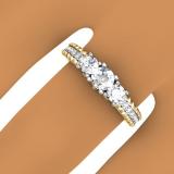 1.00 Carat (ctw) 14K Yellow Gold Round Cut Diamond Ladies Bridal 3 Stone Engagement Ring 1 CT